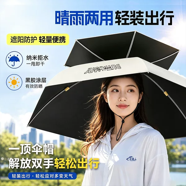 Upgraded umbrella hat, head-mounted umbrella, fishing-specific umbrella, conical umbrella, head-mounted sun umbrella, hat umbrella, umbrella hat wholesale
