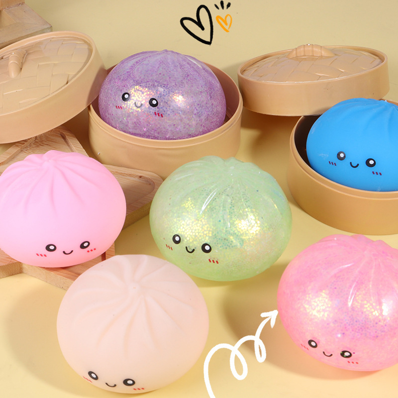 Bbq Pork Bun Stress Relief Toy, Squishy Toy, Slow Rebound Food Toy, Stress Relief Bun, Squeeze Toy