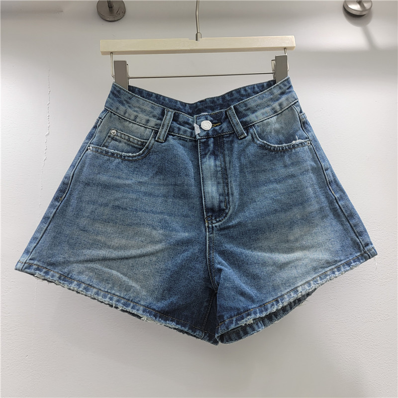 Pantalones Cortos Jeans de Tiro Alto para Mujer Denim