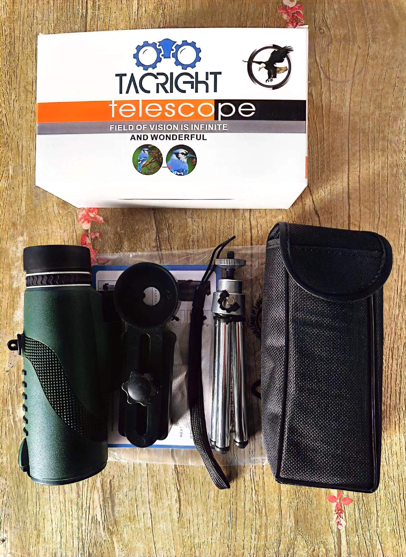 40x60 monocular de alta potencia HD telescopio verde baja luz de visión nocturna telescopio teléfono móvil gafas transfronterizas al por mayor