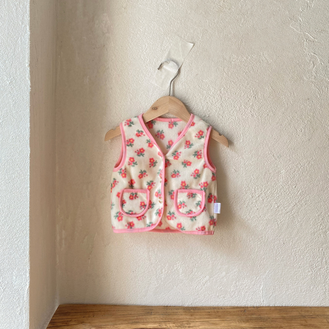 Bebé bebé primavera y otoño floral de terciopelo de doble cara de un solo pecho ropa exterior chaleco niños y niñas bebé niños chaleco caliente