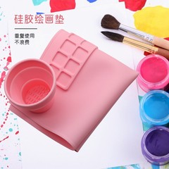跨境绘画垫硅胶爆款调色盘美术画涂鸦垫油画垫创意diy美术垫