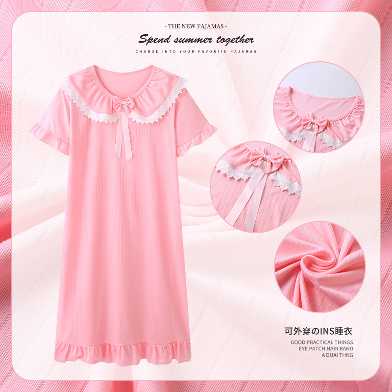 Pijama de verano de manga corta muñeca cuello de hadas corte coreana engordado pijama de tamaño grande princesa ropa de estilo doméstico