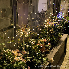 クロスボーダー太陽光芝生花火銅線ストリングライト屋外防水庭クリスマス祭り装飾雰囲気カラーライトストリング