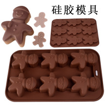 卡通圣诞雪人硅胶蛋糕饼干烘焙烤箱热溶蜡模具硅胶捏捏乐石膏模具