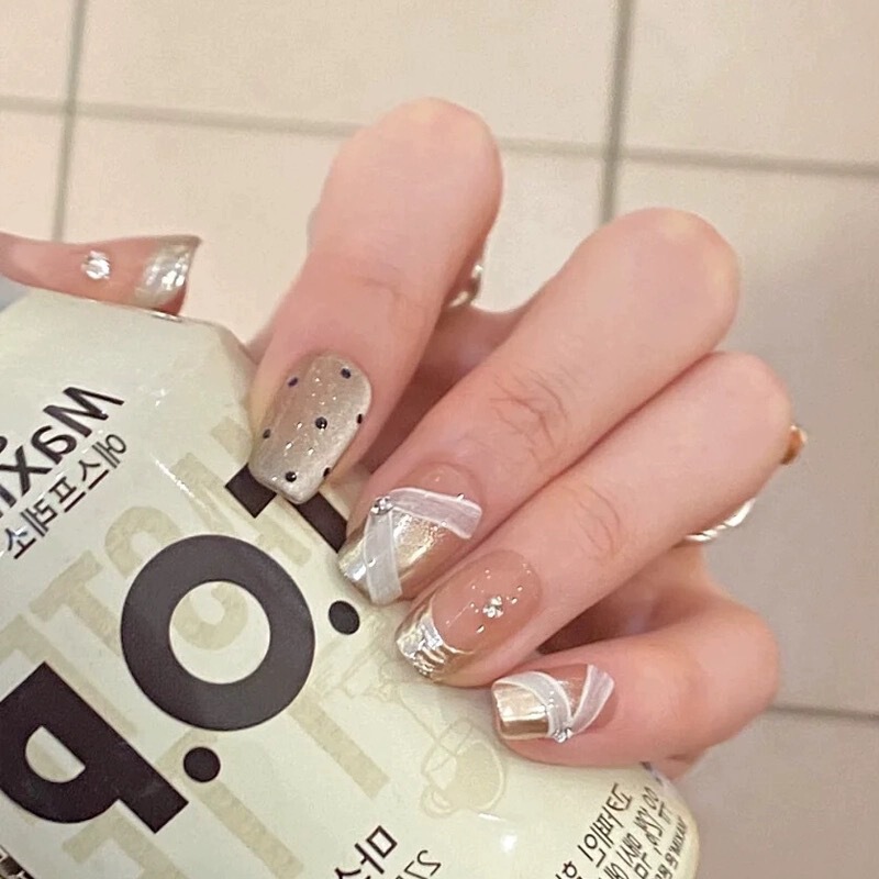 2024 New Year's Handmade Gentle Ribbon Wear Armor French High-end Light Luxury Nail Art Elegant Super Beautiful 2024 New Year's Handmade Gentle Ribbon Wear Armor French High-end Light Luxury Nail Art Elegant Super Beautiful