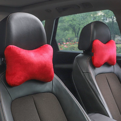 Headrest: Neck Pillow, Car Seat Pillow - 1-pair-of-red-headrests