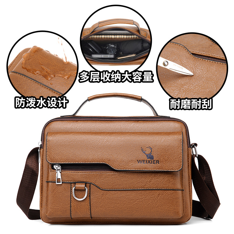 Bolso bandolera de negocios para hombre de alta gama transfronterizo, bolso de hombro portátil versátil de gran capacidad, bolso para computadora de viajero, bolso mensajero