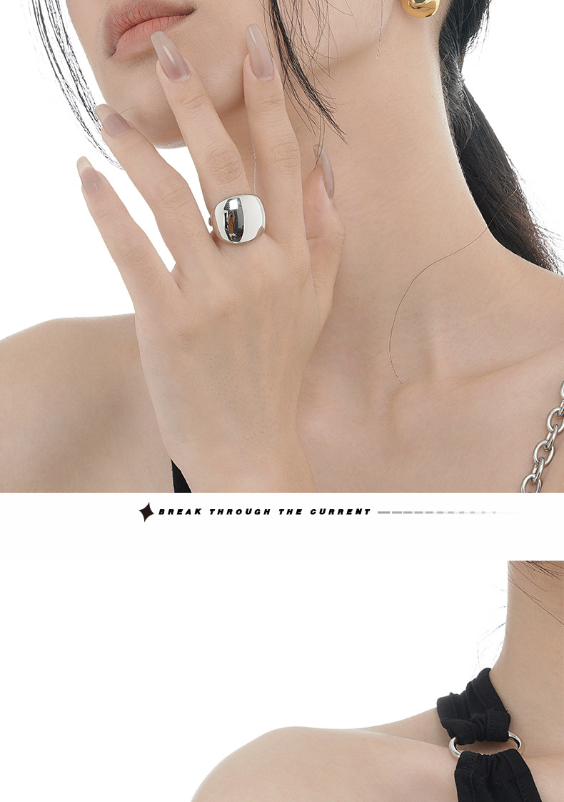 Fashion Geometric Sterling Silver Plating Open Ring 1 Piece