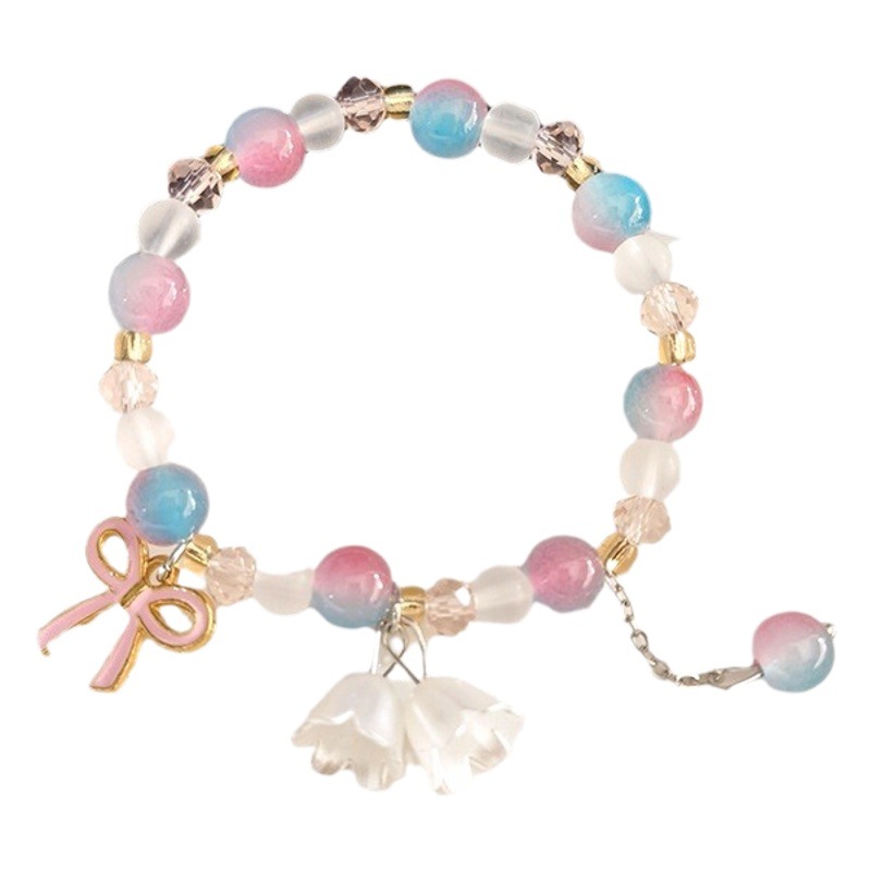 Colorido arco orquídea pulsera de cuentas hechas a mano novias femeninas estilo antiguo nueva primavera Linda novela pulsera del todo fósforo lote