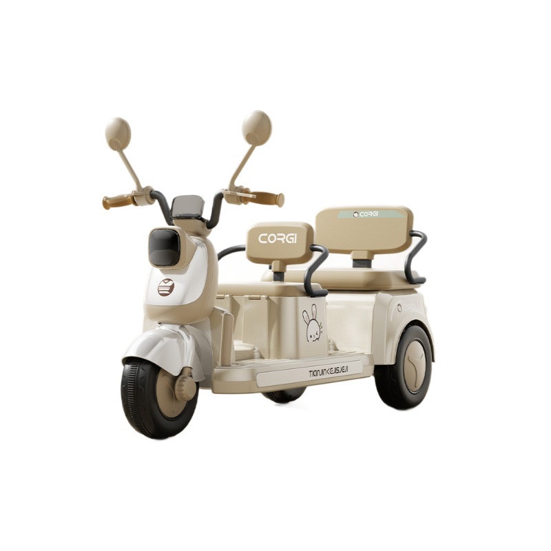 Motocicleta eléctrica para niños, triciclo para adultos, coche para niños, coche de juguete de control remoto para niños, carga doble