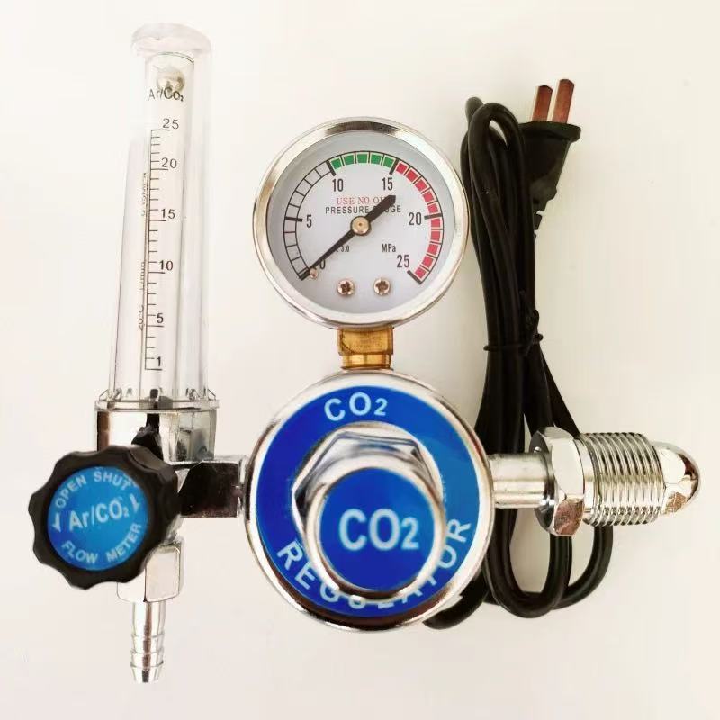二氧化碳表CO2加热表 电加热二氧化碳减压器110V  120W出口款