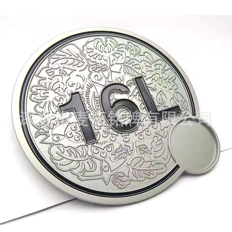 【厂家定 制】抹油金属牌 箱包企业logo锌合金抹油金属标识铭牌贴