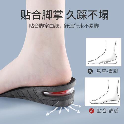 Height Increase Insoles for Men Women Elevator Shoes Cushion