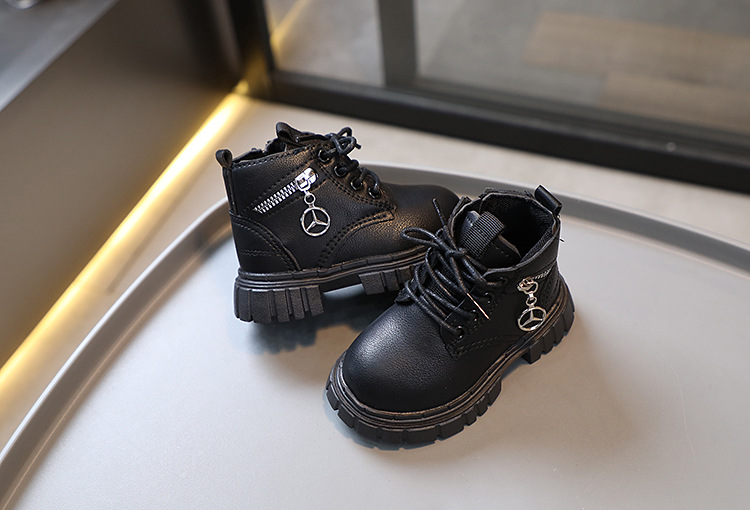 Chaussures Martin pour enfants, nouvelle collection printemps et automne pour bébés garçons, haut en cuir, fermeture éclair latérale courte, petites bottes jaunes pour filles_voghion.com