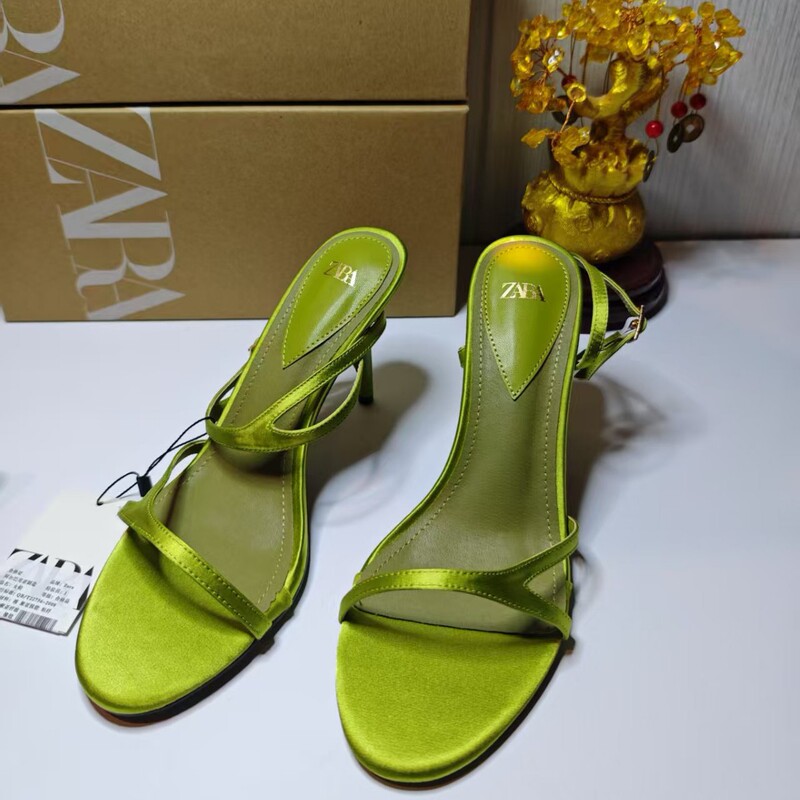 Foreign Trade Cross-border ZA2024 Summer New Women's Shoes Red Thin Strap Sexy Thin Heeled Sandals High Heeled Sandals Women's Fashion