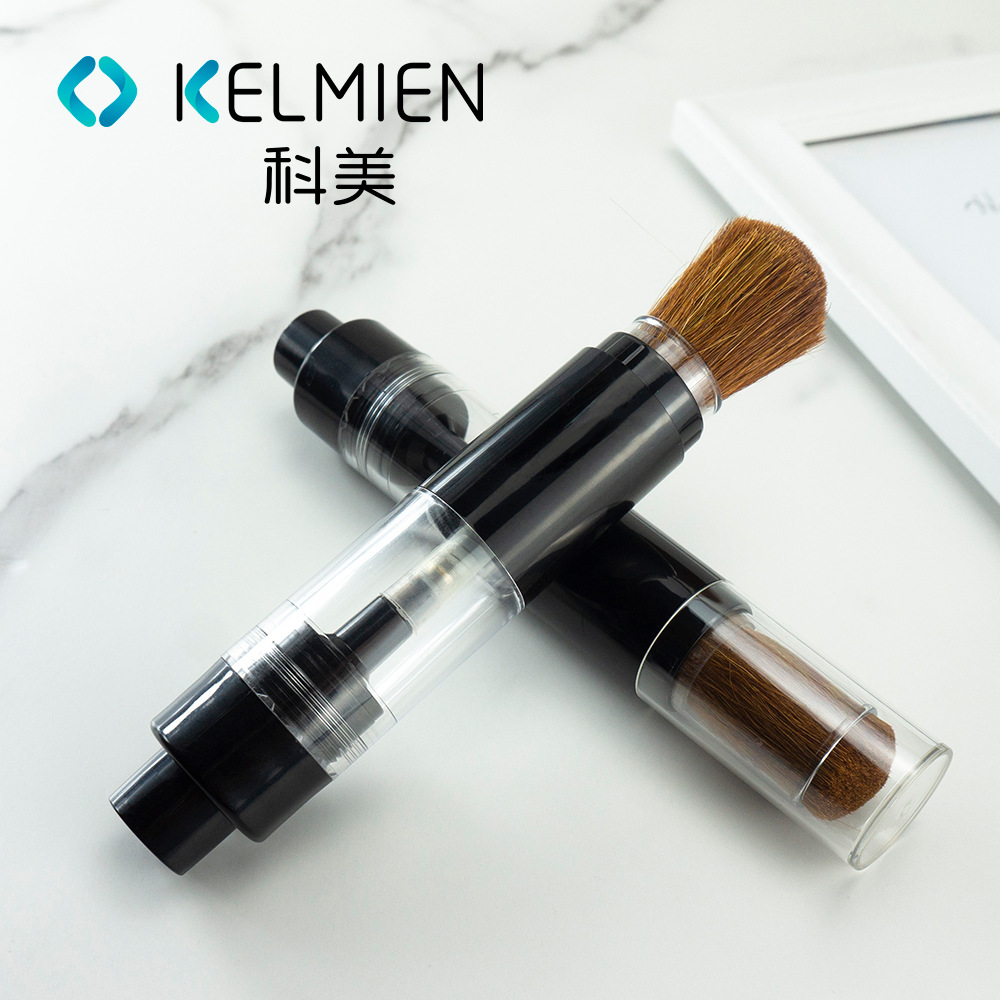 科美厂 散粉蜜粉空瓶包材带毛刷 瓶刷一体按压式半自动喷粉刷批发