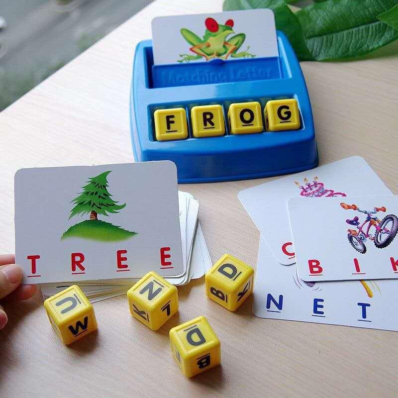 Inteligencia DE LOS NIÑOS Ciencia y educación letras que coinciden con palabras de ortografía niños Ilustración palabras en inglés tarjeta de memoria máquina de aprendizaje