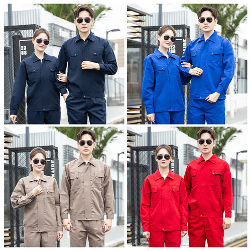 Spring and Autumn long-sleeved workwear labor insurance suit men's wear-resistant and dirt-resistant worker workshop work clothes custom embroidered printing