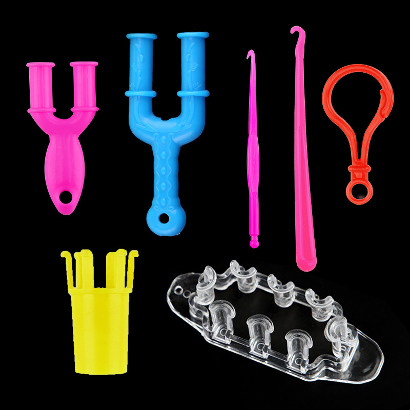 儿童手工diy彩虹橡皮筋编织器亚马逊益智玩具手链项链制作织机