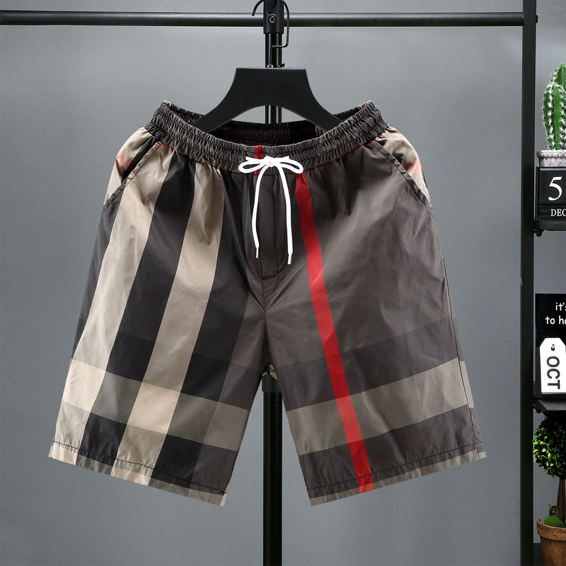 Шорты в клетку мужские повседневные пляжные брюки Летние новые шорты модные большие брюки