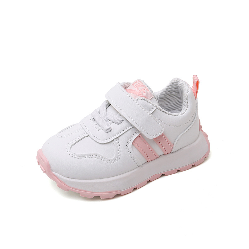 Kinder lässige Baby-Walking-Brettschuhe mit weicher Sohle und Klettverschluss, 2023 Herbst neue kleine weiße Mädchenschuhe_voghion.com