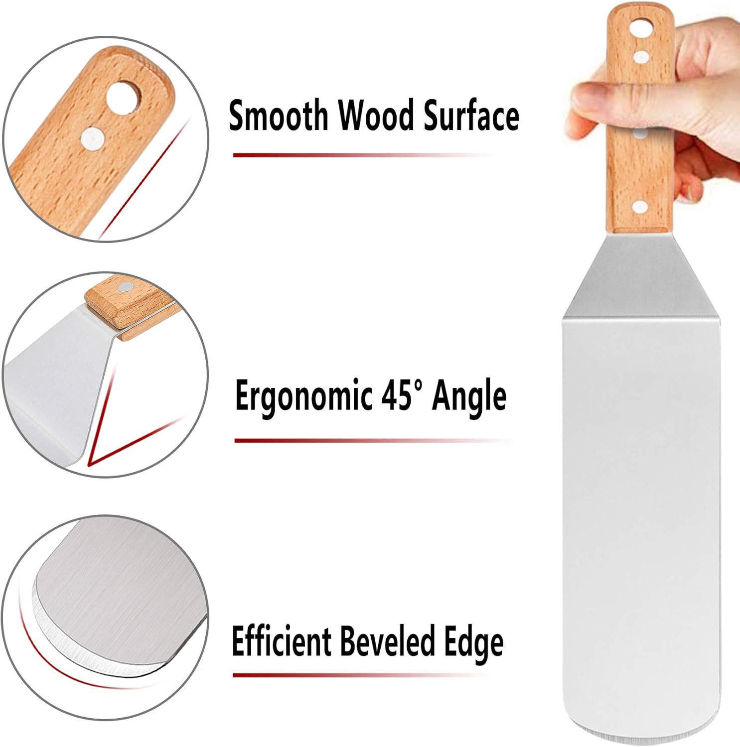 Amazon Venta caliente Acero inoxidable Mango para hornear Juego de herramientas para acampar al aire libre Juego de combinación de barbacoa en stock