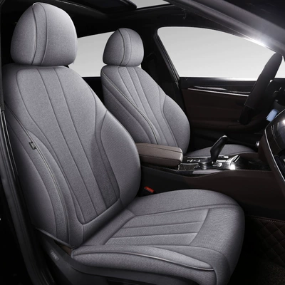 New Seat Cover, Modelə uyğun (Original) oturacaq örtükləri - gray-standard-edition-five-seats-linen-fully-surrounded-by-front-and-rear-rows