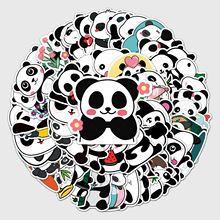 50张熊猫个性跨境卡通可爱动物儿童贴纸DIY滑板水杯行李箱贴纸