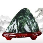 厂家批发墨玉办公室靠山石工艺品墨玉石摆件玉制品