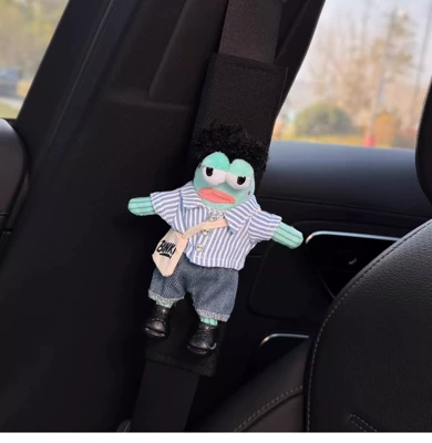 Seat belt shoulder pad | Anti-Neck Strangulation, Couple Style - jeans-suit-cool-fish-safety-belt-shoulder-pads