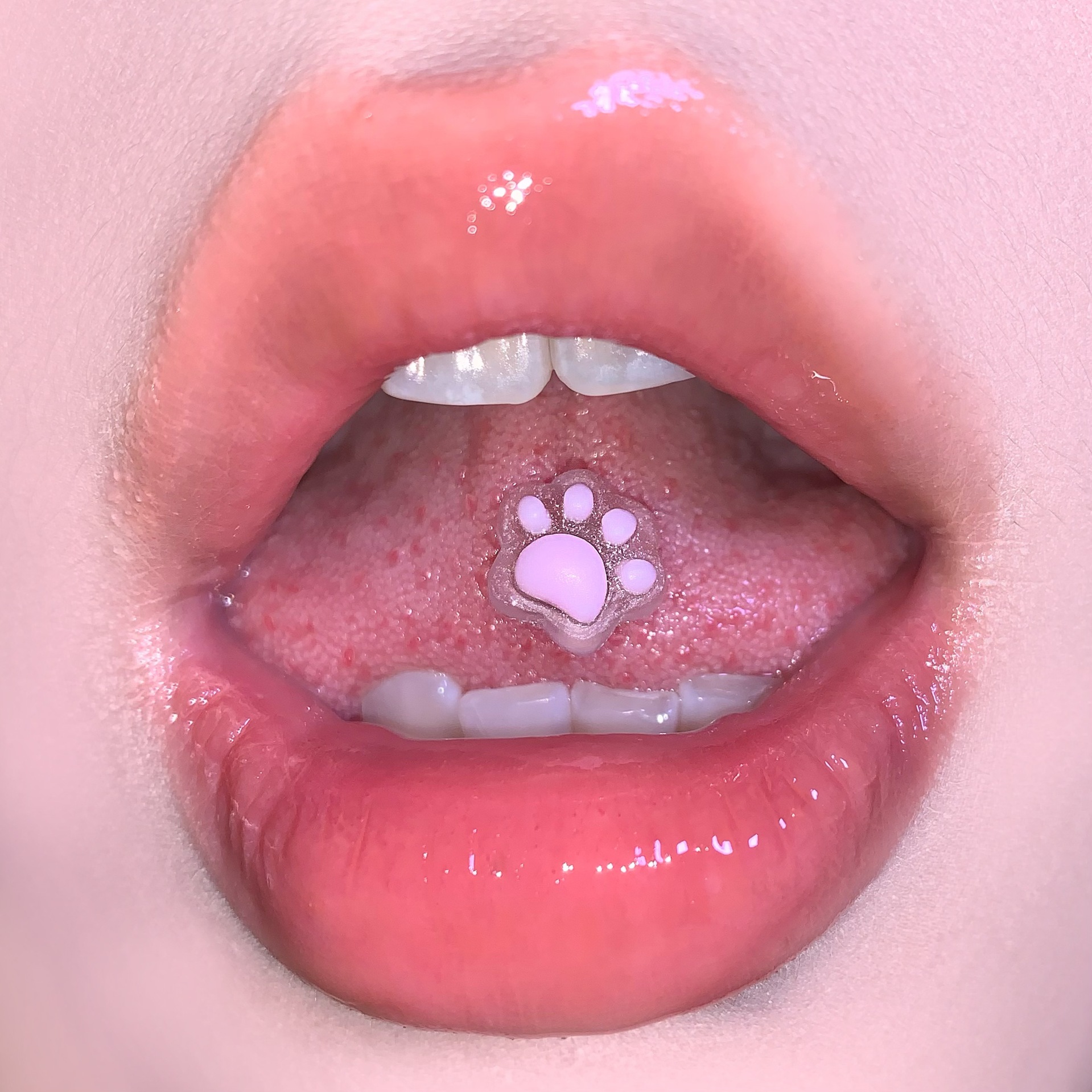 5 Colors Resin Cat Claw Tongue Barbell 316L Surgical Steel Tongue Piercing Jewelry detail image 13