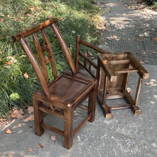 复古做旧椅子明清靠背椅餐椅老式古典怀旧家用餐饮榉木松