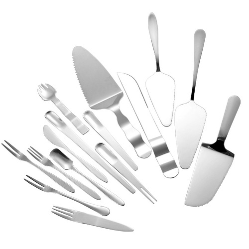 Daoqi stainless steel cake knife and fork set dessert fruit fork multifunctional cheese pizza cake spatula wholesale