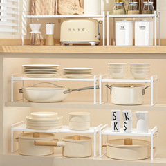 家用可伸縮廚房置物架隔板櫥櫃分層架櫃內柜子收納架調料收納鍋架