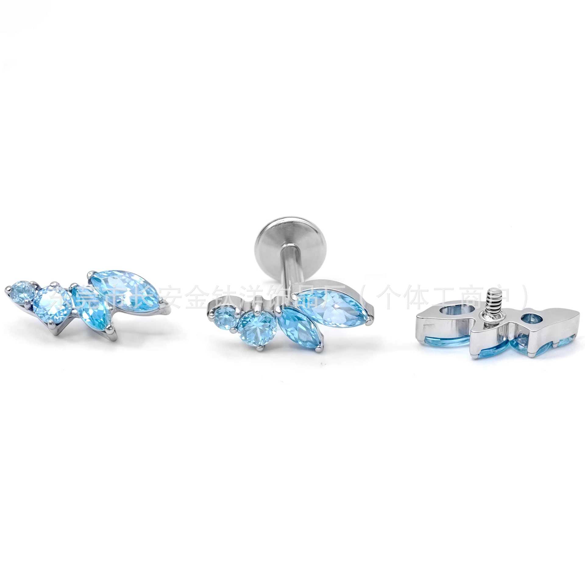 Pointed titanium steel lip stud product view