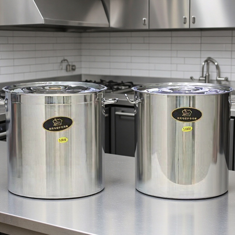 Commercial Induction Cooker Special Pot, Composite Pot with Lid, 304 Stainless Steel Soup Pot, Brine Pot, Thickened Household Soup Pot
