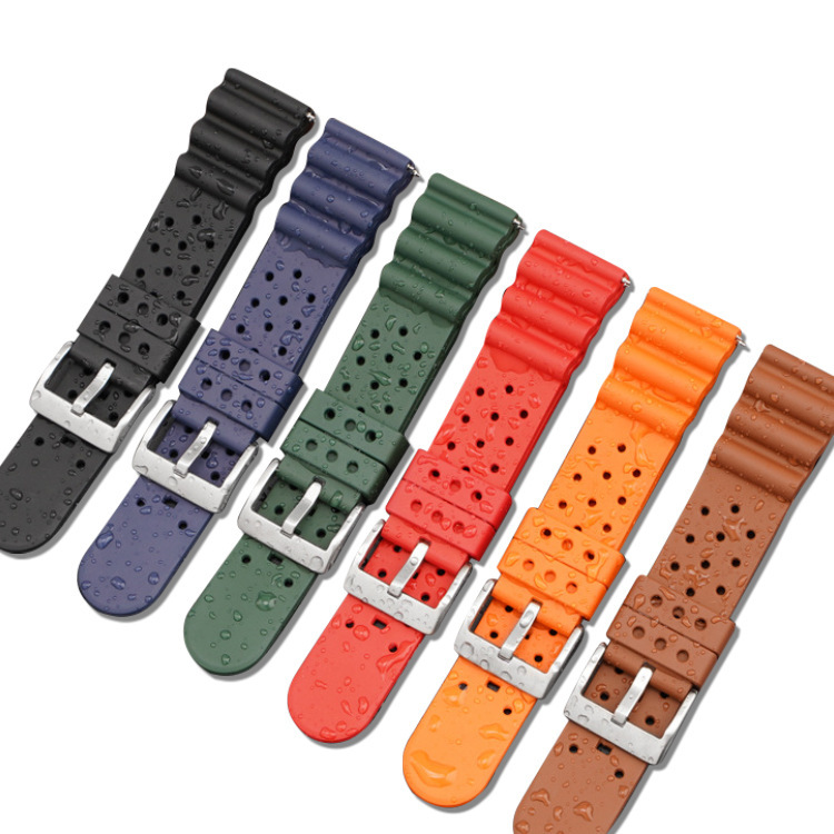 For Viton Watch Strap 22/20mm Viton Diving Watch Apple Huawei Seiko Jiaming Watch Strap
