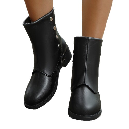 Autumn/Winter New Fashion Korean Style Short Boots for Women, Elegant and Gentle, Square Toe Thick Heel Women's Boots, Wholesale