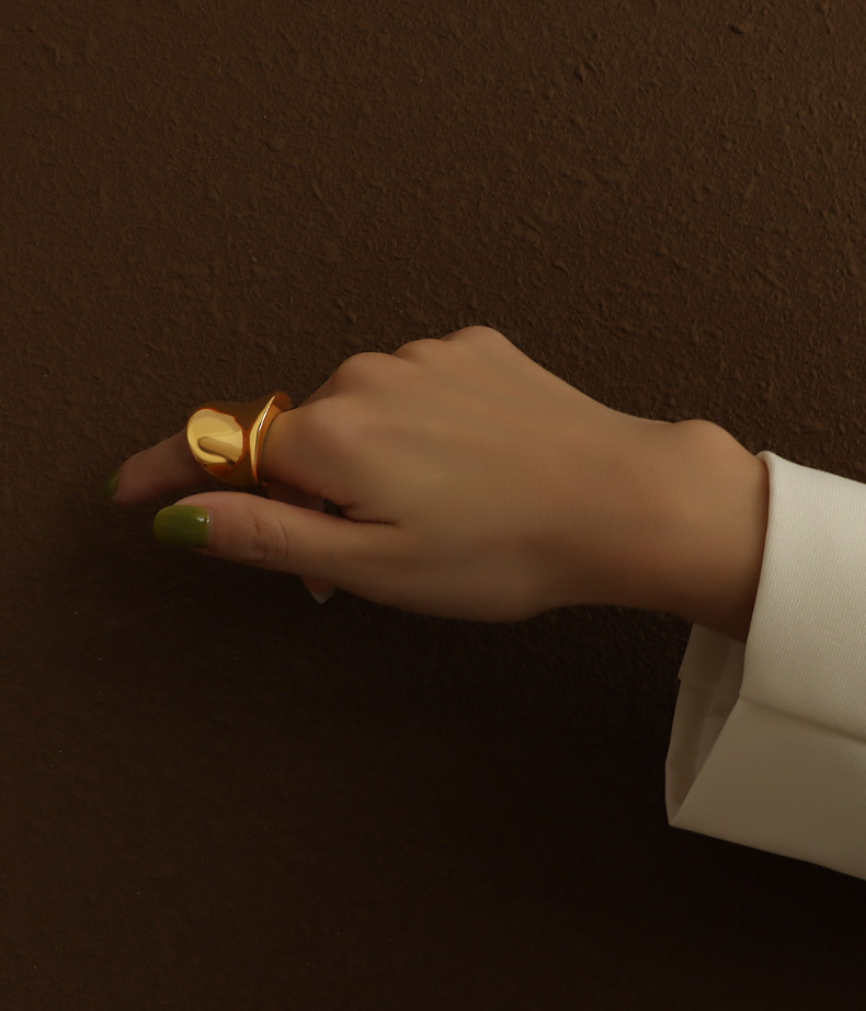 Mode Handgefertigten Ring Aus Titan-stahl display picture 2
