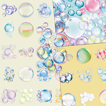 50张透明泡泡PET贴纸小清新彩色梦幻跨境防水装饰DIY水杯电脑贴纸