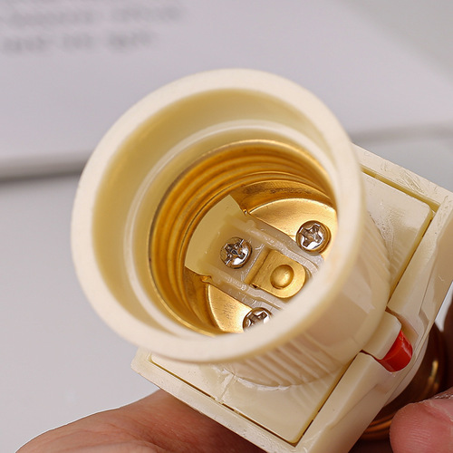 Xindatai pure copper double-split fire E27 Rotary lamp holder with socket switch conversion screw lamp holder