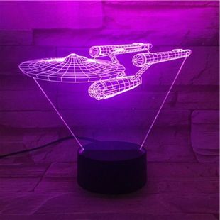 Star Trek Federation Starship Enterprise Creative Cool Seven-color Three-dimensional Nightlight Ornaments for Boys