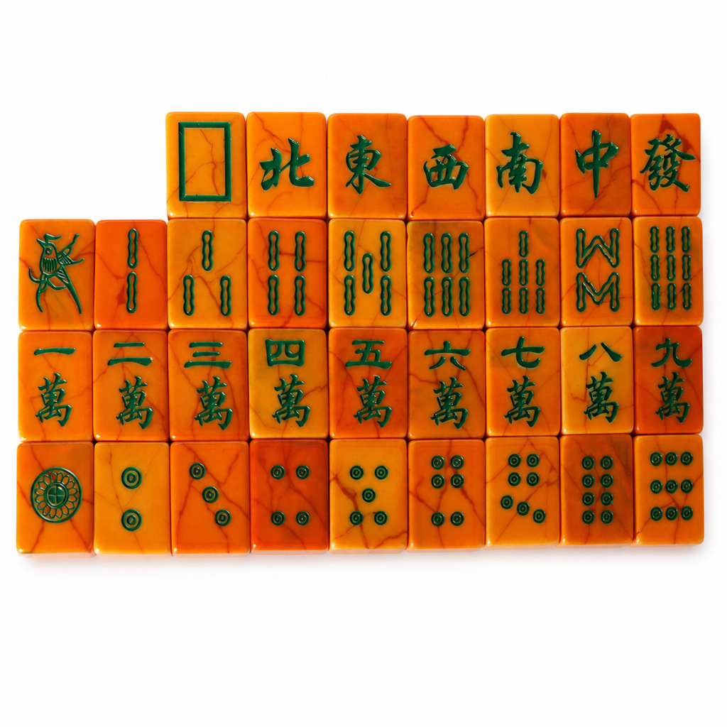 American-style Western Mahjong Set, 166 Pieces, Resin Material, High-Density, Exquisitely Carved, Home Board Game Tiles, Puzzle Game Tiles