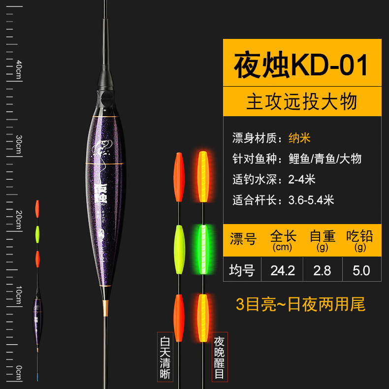 Flotador de pesca de roca de tiro largo flotador electrónico de pesca de roca flotador luminoso nano llamativo triángulo cola de pesca grande etiqueta flotante al por mayor