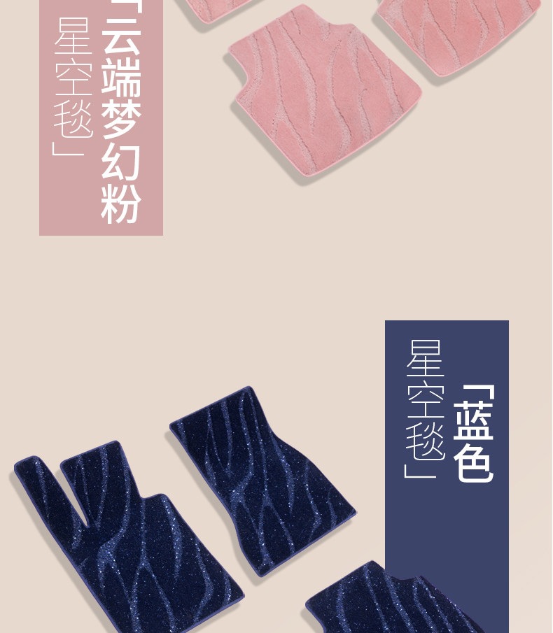 Suitable for car upper layer starry sky carpet floor mats, driver's seat replacement carpet, waterproof and wear-resistant, for rear, driver's and passenger's seats, and the entire vehicle