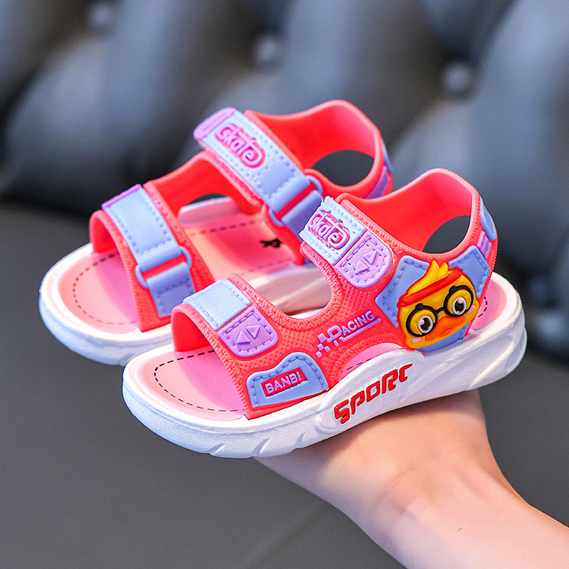 Sandalias para niños de verano 2025 niños velcro antideslizante con suela suave zapatos de playa casuales zapatos para bebés de niñas