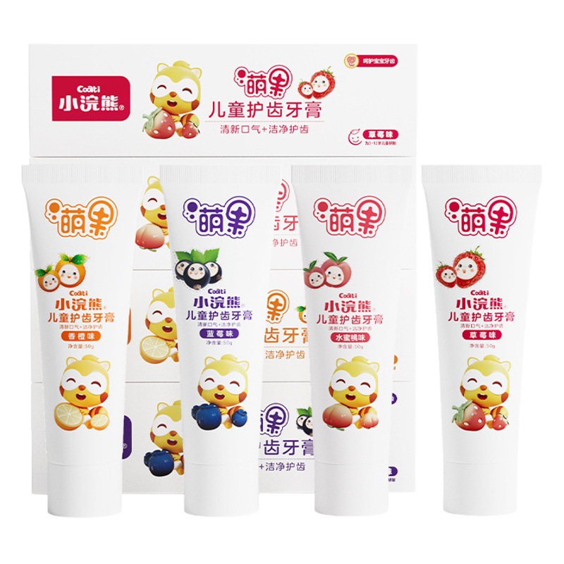 Raccoon Children's Toothpaste Fruit Flavor Baby's Tooth Changing Period Toothpaste Strawberry Orange Flavor Oral Cavity Cleaning