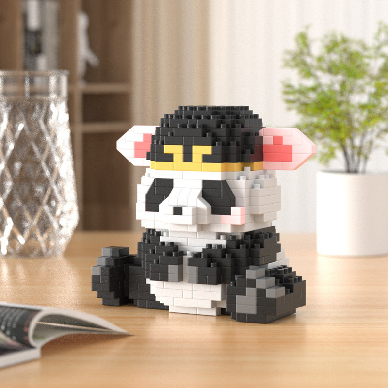 Muñeco de Peluche de Panda Gigante Creativo y Moderno, Huahua Menglan, Super Lindo, Bloques de Construcción Educativos, Juguetes Pequeños al por Mayor