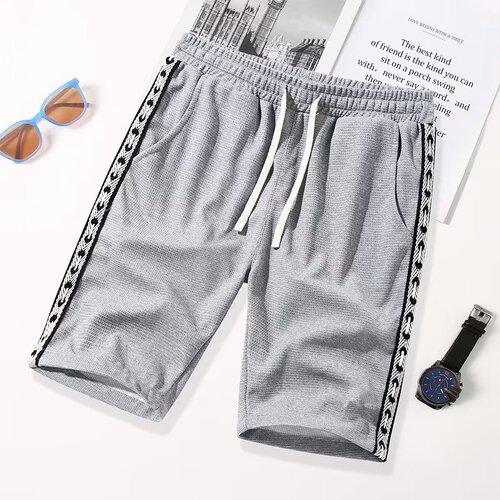Waffle shorts men's summer trendy brand loose large size casual mid-length pants American-style high street basketball sports five-inch shorts